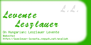 levente leszlauer business card